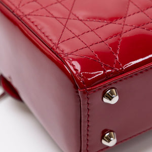 CHRISTAIN DIOR MINI LADY DIOR PATENT RED SHW
