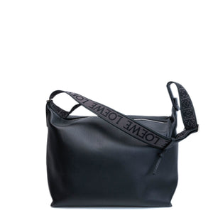 LOEWE CUBI MESSENGER LARGE BAG BLACK CALFSKIN LEATHER SHW