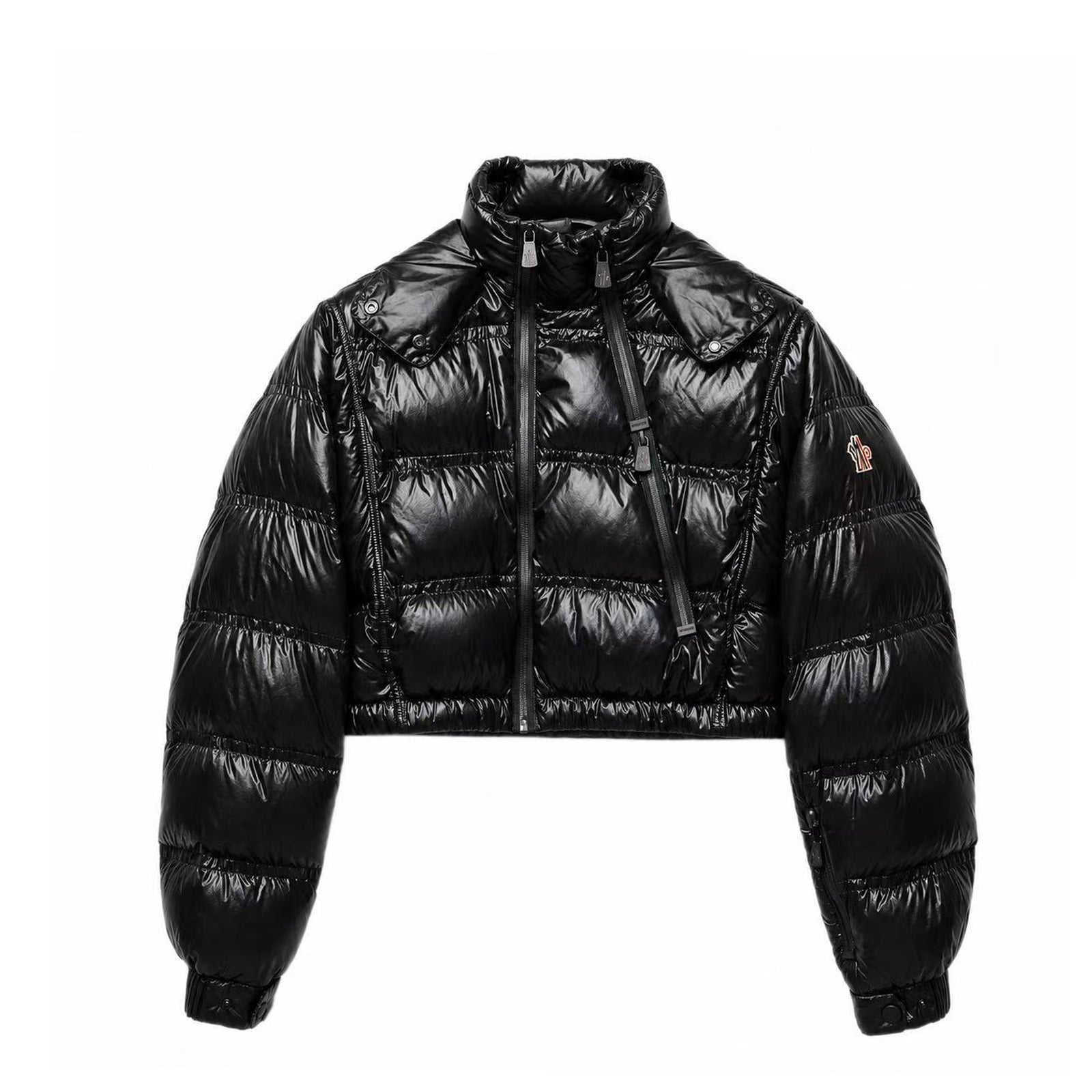 MONCLER GRENOBLE JOCELME CROPPED DOWN JACKET BLACK SIZE 2