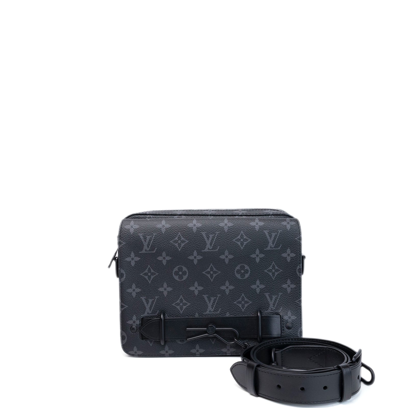 LOUIS VUITTON STEAMER MESSENGER MONOGRAM ECLIPSE BLACK HARDWARE (MICROCHIP)