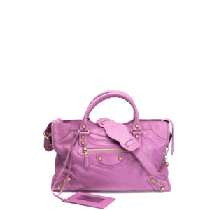 BALENCIAGA MEDIUM CLASSIC CITY CROSSBODY BAG PURPLE GHW