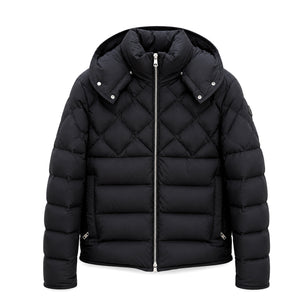 MONCLER MEN'S CECAUD QUILTED PUFFER HOODED JACKET BLACK SIZE 3
