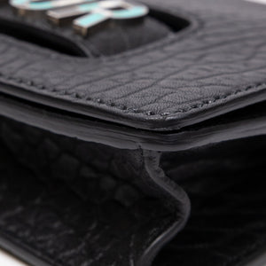 CHRISTIAN DIOR J'ADIOR FLAP BAG BLACK LAMBSKIN LEATHER SHW