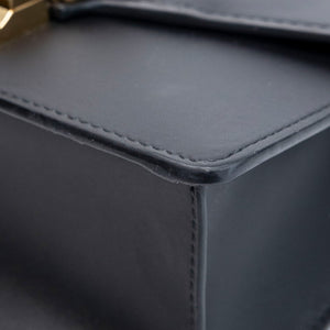 GUCCI MINI SYLVIE CHAIN BAG BLACK CALFSKIN GHW