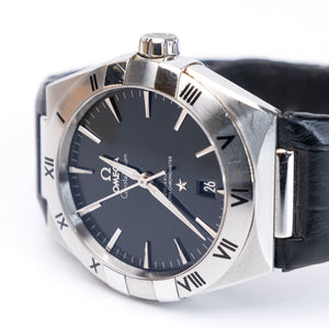 OMEGA CONSTELLATION 39MM , STEEL ON LEATHER STRAP