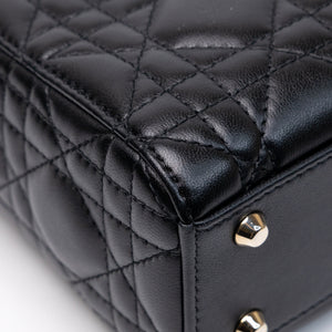 CHRISTIAN DIOR MINI LADY DIOR LAMBSKIN BLACK GHW