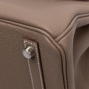 HERMES BIRKIN 25 ETOUPE TOGO LEATHER SHW STAMP K