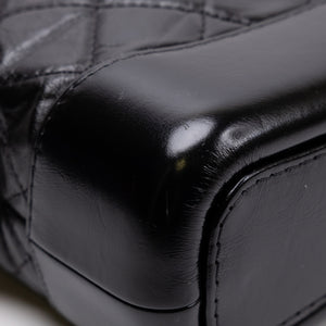 CHANEL GABRIELLE HOBO BAG BLACK CALFSKIN LEATHER MULTICOLORED HARDWARE