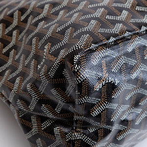 GOYARD BOHEME HOBO BAG CANVAS / CALFSKIN BLACK / BROWN SHW