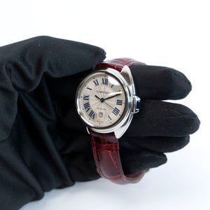 CARTIER CLE DE CARTIER AUTOMATIC 35MM SILVER DIAL LADIES WATCH
