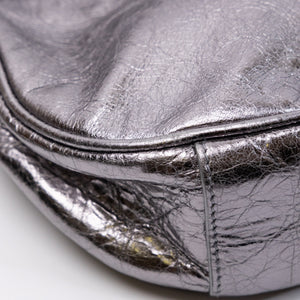 BALENCIAGA LE CAGOLE XS SHOULDER BAG ARENA CRACKED LAMBSKIN GREY SHW