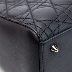 CHRISTIAN DIOR MEDIUM LADY DIOR ANSELM REYLE BLACK CALFSKIN SHW