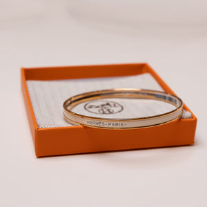 HERMES UNI BANGLE MARRON GLACE GHW
