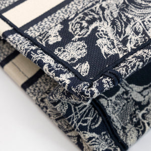 CHRISTIAN DIOR SMALL BOOK TOTE BLUE TOILE DE JOUY EMBROIDERY
