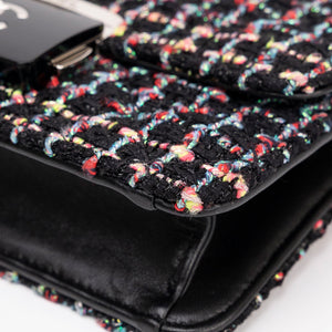 CHANEL TWEED BEAUTY LOCK FLAP BAG MUTICOLOURED BLACK SHW
