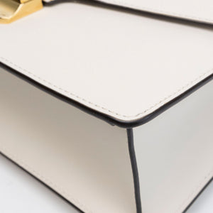 GUCCI MEDIUM SYLVIE SHOULDER BAG CALFSKIN WHITE GHW
