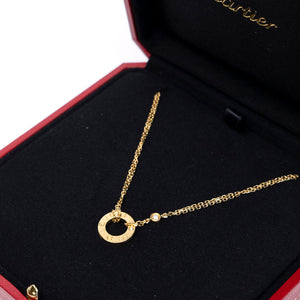 CARTIER LOVE NECKLACE 2 DIAMONDS YELLOW GOLD
