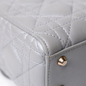 CHRISTIAN DIOR MINI LADY DIOR OPALINE GREY GHW