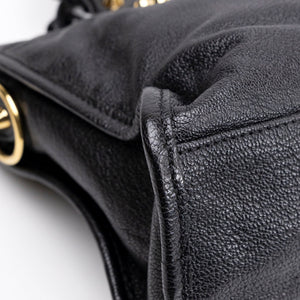 BALENCIAGA METALLIC EDG CITY S BAG BLACK GHW
