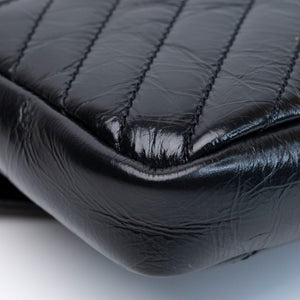 SAINT LAURENT COLLEGE SHOULDER BAG BLACK CALFSKIN LEATHER GHW