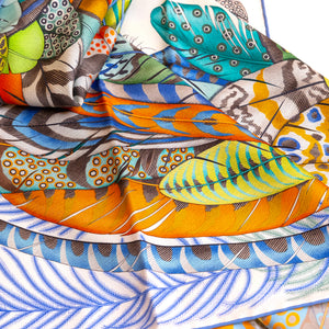 HERMES PLUMES EN FETE SILK SCARF 90CM