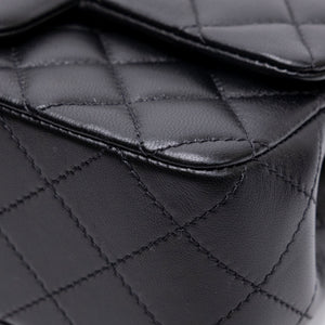 CHANEL 26C PEARL CRUSH MINI RECTANGULAR FLAP BLACK LAMBSKIN LEATHER GHW ( MICROCHIP)