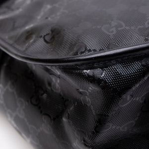 GUCCI SUPREME MESSENGER BAG BLACK COATED CANVAS SHW