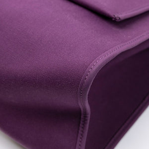 HERMES HERBAG 39 ZIP BAG HUNTER / CANVAS PURPLE SHW STAMP SQUARE O