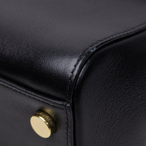 SAINT LAURENT SAC MOUJIK TOP HANDLE BLACK GRAINED LEATHER GHW