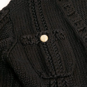CHANEL 22S CARDIGAN BLACK COTTON / SILK