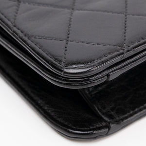 CHANEL VINTAGE FLAP BAG BLACK QUILTED LAMBSKIN GHW