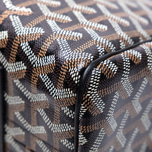 GOYARD ROUETTE TOTE BAG GOYARDINE CANVAS/CALFSKIN LEATHER BLACK SHW