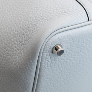 HERMES PICOTIN LOCK 18 CLEMENCE BLUE PALE STAMP W