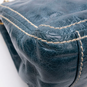 PRADA VITELLO SHINE CHAIN SHOULDER BAG BLUE GHW