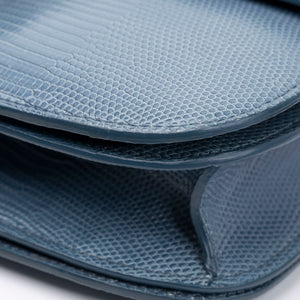 CELINE MEDIUM CLASSIC BOX BAG BLUE LIZARD SKIN LEATHER SHW