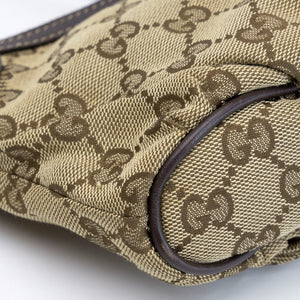 GUCCI GG CANVAS ACCESSORIES POCHETTE BAG BEIGE GHW