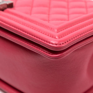 CHANEL MEDIUM LEBOY PINK CALFSKIN LEATHER MULTICOLORED HARDWARE