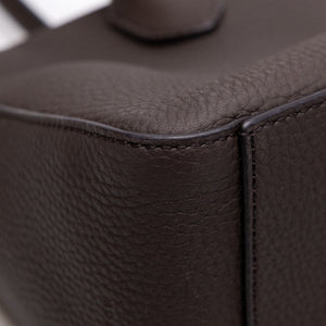 THE ROW TOP HANDLE ESPRESSO CALFSKIN LEATHER SHW