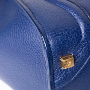 CELINE MICRO LUGGAGE TOTE BLUE CALFSKIN GHW