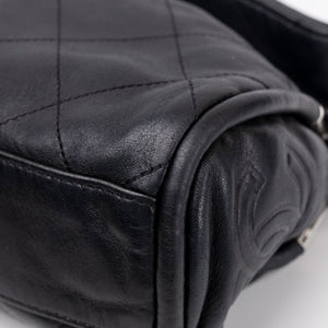 CHANEL ULTIMATE SMALL SOFT HOBO BAG BLACK QUILTED LAMBSKIN SHW