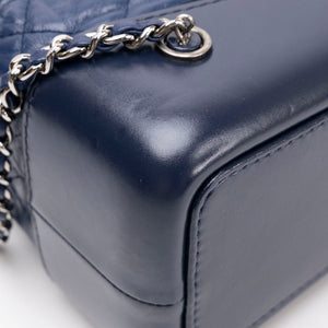 CHANEL SMALL GABRIELLE BACKPACK AGED CALFSKIN NAVY BLUE / BLACK RUTHENIUM HARDWARE