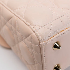 CHRISTIAN DIOR SMALL LADY DIOR LIGHT PINK LAMBSKIN GHW