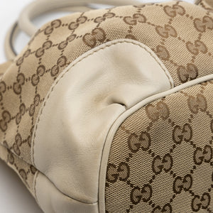 GUCCI GG CANVAS SUKEY OFF-WHITE TOP HANDLE BAG GHW