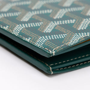 GOYARD VICTOIRE WALLET GREEN GOYARDINE CANVAS & VAUZELLES CALFSKIN