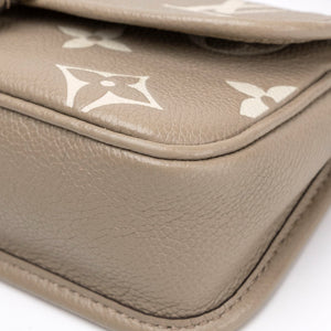 LOUIS VUITTON NANO DIANE BICOLOUR MONOGRAM EMPREINTE LEATHER TOURTERELLE BEIGE /  CREAM GHW (MICROCHIP)
