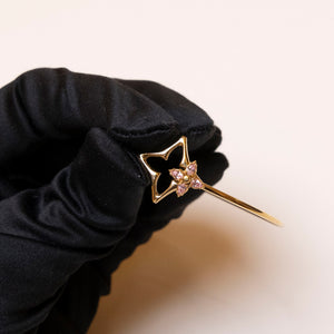 LOUIS VUITTON FLOWERGRAM STRASS BRACELET GOLD TONE HARDWARE