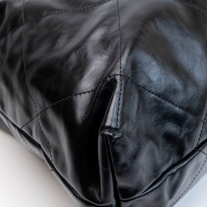 CHANEL LARGE 22 BAG SHINY CALFSKIN BLACK GHW (MICROCHIP)