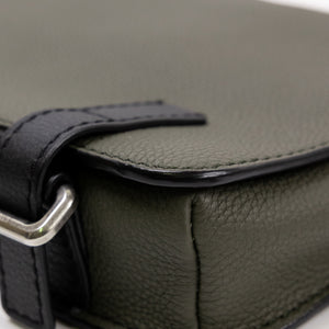 LOEWE MILITARY MESSENGER BAG CALFSKIN LEATHER KHAKI GREEN SHW