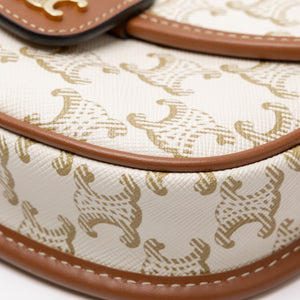 CELINE MINI BESACE TRIOMPHE CANVAS/ CALFSKIN WHITE GHW