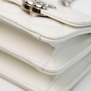 CHANEL CC MINI BAG WHITE CALFSKIN SHW